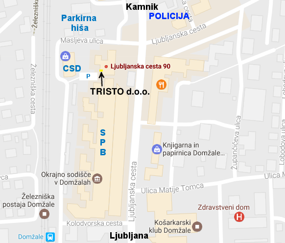 Računalniške storitve TRISTO d.o.o., Ljubljanska cesta 90, 1230 Domžale - lokacija